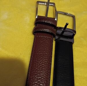 Elegant Dual-Tone Leather Belts for Men
